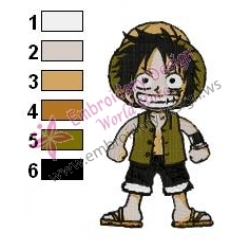 One Piece Luffy Embroidery Design 03
